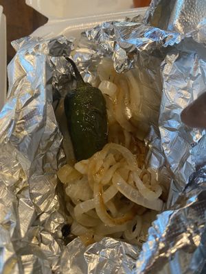 Extra grilled onions  at El Palote Panaderia in Dallas