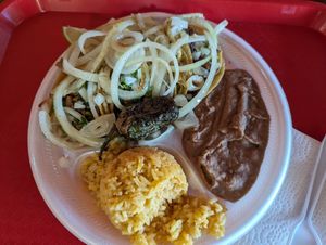 Four tacos, four different meats at El Palote Panaderia in Dallas