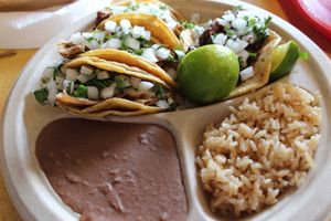 Taco plate at El Palote Panaderia in Dallas
