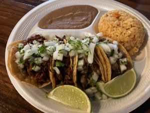 Mix and match taco plate    at El Palote Panaderia in Dallas