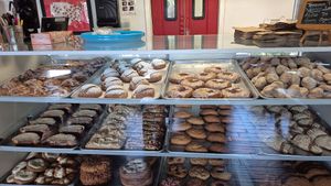 Pastry case at El Palote Panaderia in Dallas