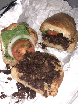 Torta w/ Chicharrón Crispy after i dropped it   at El Palote Panaderia in Dallas