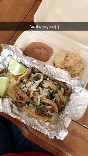 Tacos de bistec to go at El Palote Panaderia in Dallas