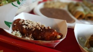 Enchilada at El Palote Panaderia in Dallas