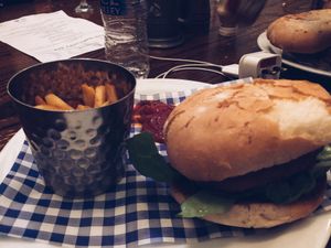 Falafel burger at The Borough Pub in Lancaster