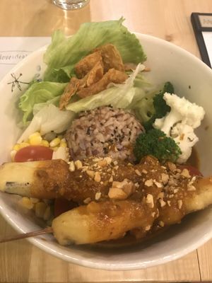Flavour satay power bowl  at Yuan Xiang Veggie Kitchen 圆香蔬巧 in Central Singapore