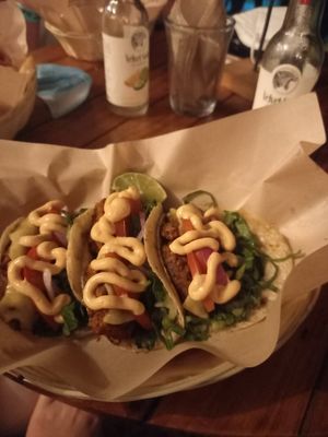 Tacos ahumados at Mango y Chile in Bacalar