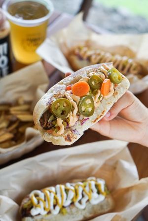 Hot dog  at Mango y Chile in Bacalar