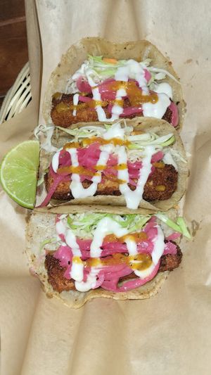 Tacos CrujiTofu at Mango y Chile in Bacalar