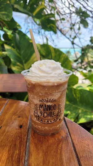 Frappe Cofe with Coconutmilk at Mango y Chile in Bacalar