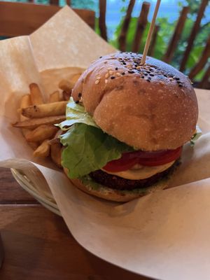 Classic burger  at Mango y Chile in Bacalar