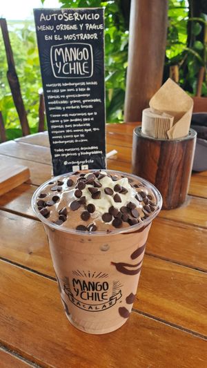 Chocolate malteada at Mango y Chile in Bacalar