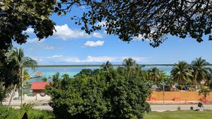 View from the balcony at Mango y Chile in Bacalar