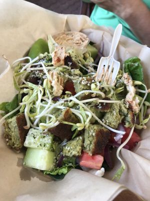 Falafel salad at Mango y Chile in Bacalar