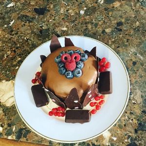 A Vegan Birthday cake for a recent customer  at The Hidden Veggie Kitchen in Limoges