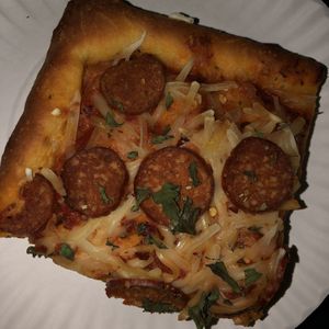 Vegan pepperoni pizza  at That Pizza Place in Levittown