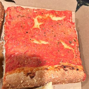 Upside down vegan Sicilian   at That Pizza Place in Levittown