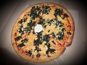 Our gluten free, vegan vodka sauce, spianch and extra mozz pizza 😍 at That Pizza Place in Levittown