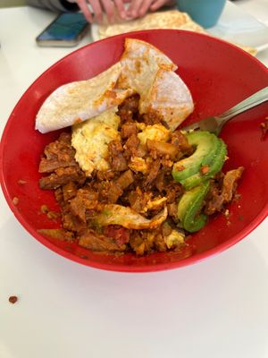 Vegan chorizo hash  at The Local in Prescott