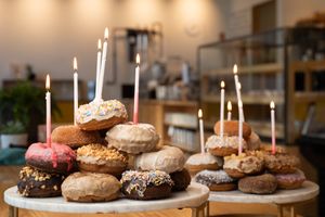 Let's Celebrate, plant-based donuts are a crowd pleaser & great for any occasion  at Mighty-O Donuts - Ballard in Seattle