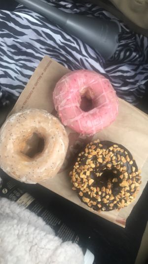 Nutty chocolate, raspberry riot, lemon poppyseed  at Mighty-O Donuts - Ballard in Seattle