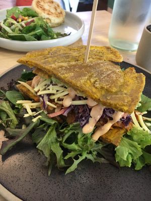 Plantain burger  at Nagev in Evandale