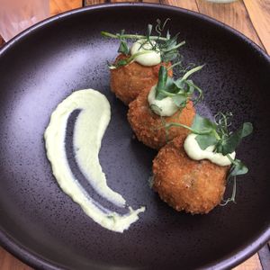 Mushroom arancini  at Nagev in Evandale