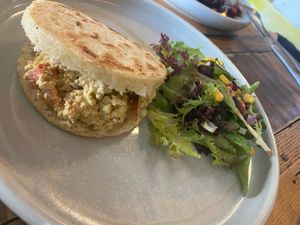 Scramble arepa corn pocket at Nagev in Evandale