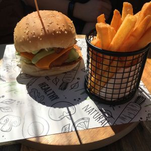 Chicken schnitzel burger special at Nagev in Evandale