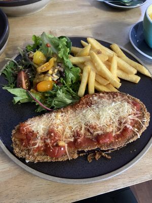 Eggplant parmigiana   at Nagev in Evandale