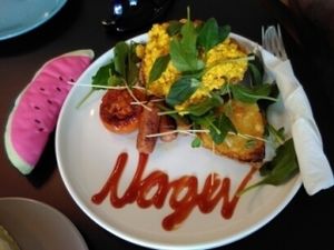 Traditional breakfast  at Nagev in Evandale