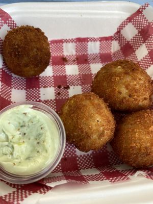 Mushroom arancini  at Nagev in Evandale