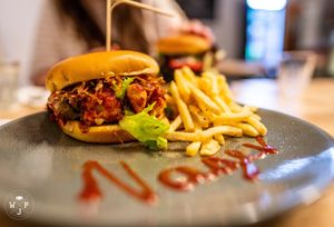 Korean Chicken Burger at Nagev in Evandale