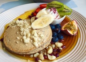Buckwheat pancakes at Mr Black Juicery in Berwick