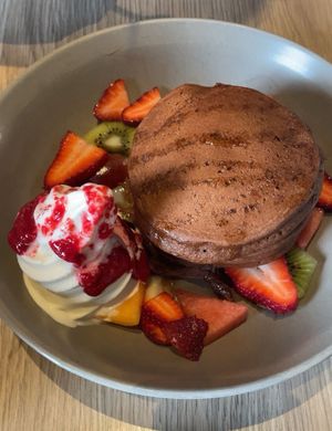 Chocolate pancakes   at Mr Black Juicery in Berwick