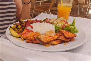 Portugese style tofu at Ateliê 47 in Silves