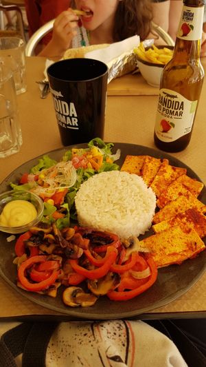 Tofu marinado à portuguesa at Ateliê 47 in Silves