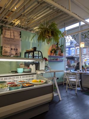 Salad bar at Paradise Plantbased in North West London