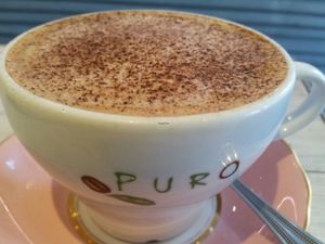 cappuccino with oatly at Paradise Plantbased in North West London