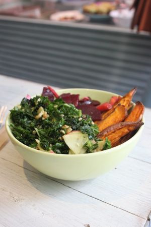 lovely delicious vegan salad bowl  at Paradise Plantbased in North West London