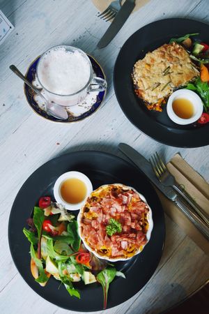 Vegan mac and cheese and moussaka  at Paradise Plantbased in North West London