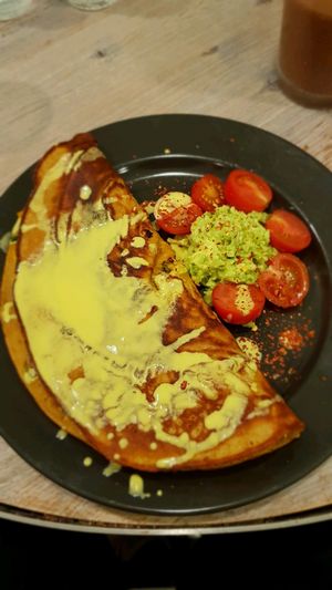 Chickpea omelette  at Paradise Plantbased in North West London