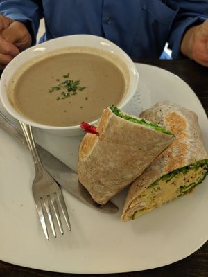 Tuna mash with mushroom soup at Grow Your Roots Cafe in Ottawa