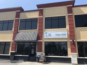Storefront in industrial area at Grow Your Roots Cafe in Ottawa