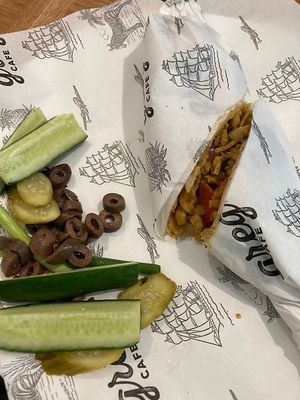 Vegan shawarma  at Greg Cafe in Tiberias