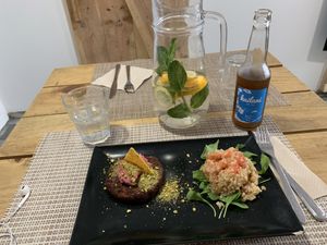 vegan burger at All You Eat is Love in Barcelona