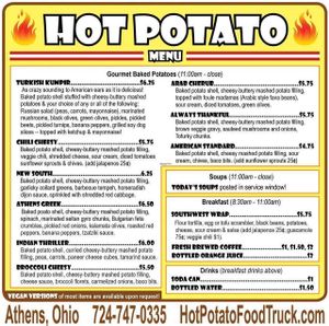 menu at Hot Potato Food Truck in Athens