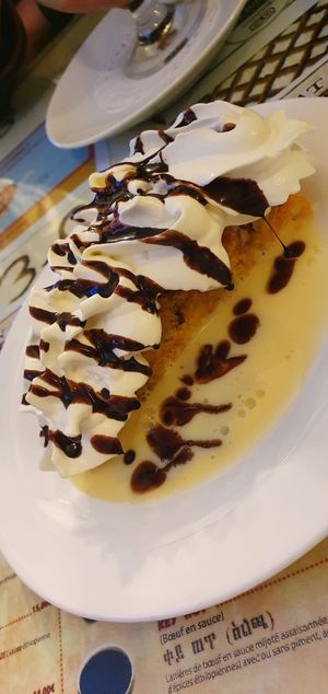 Homemade almond & carrot dessert (vegetarian not vegan) at Menelik in Paris