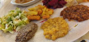 Part of the veggie assortment at Menelik in Paris