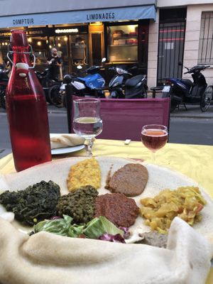 Vegetarian plate at Menelik in Paris